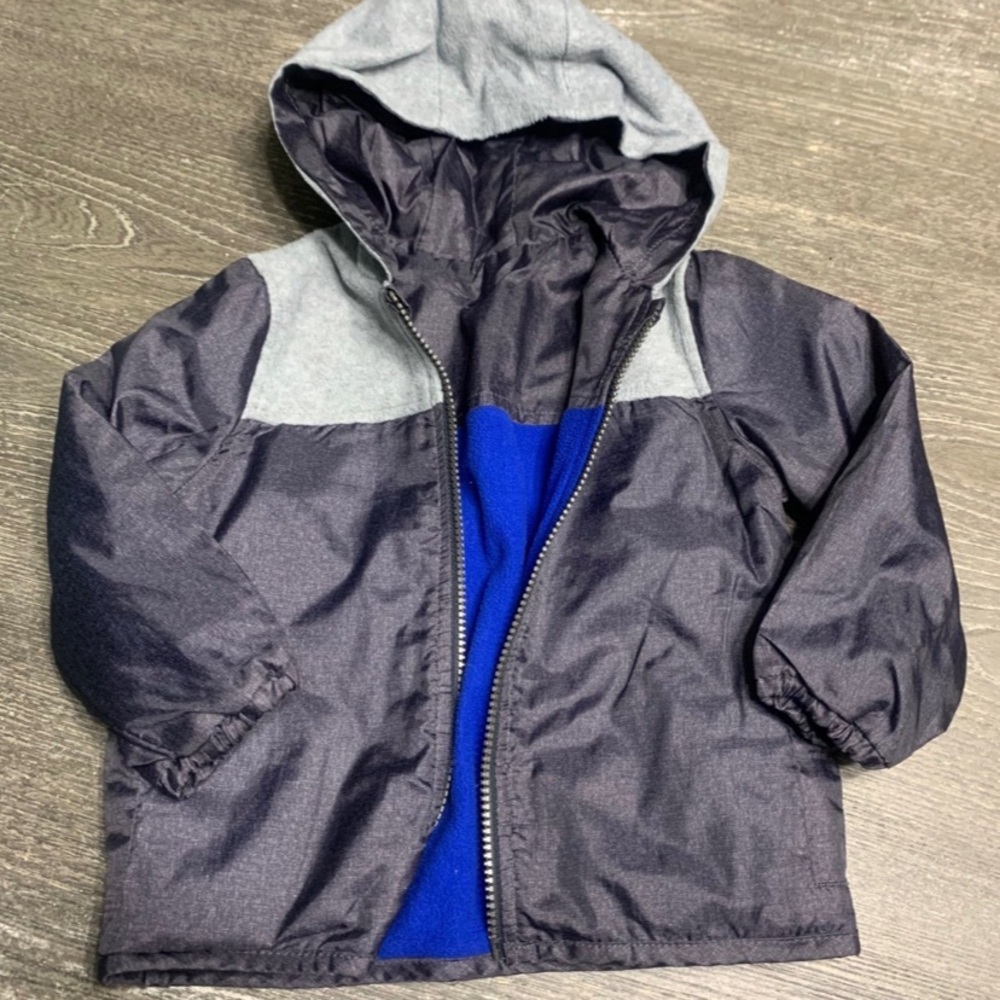 Kids' Black and Blue Hooded Jacket